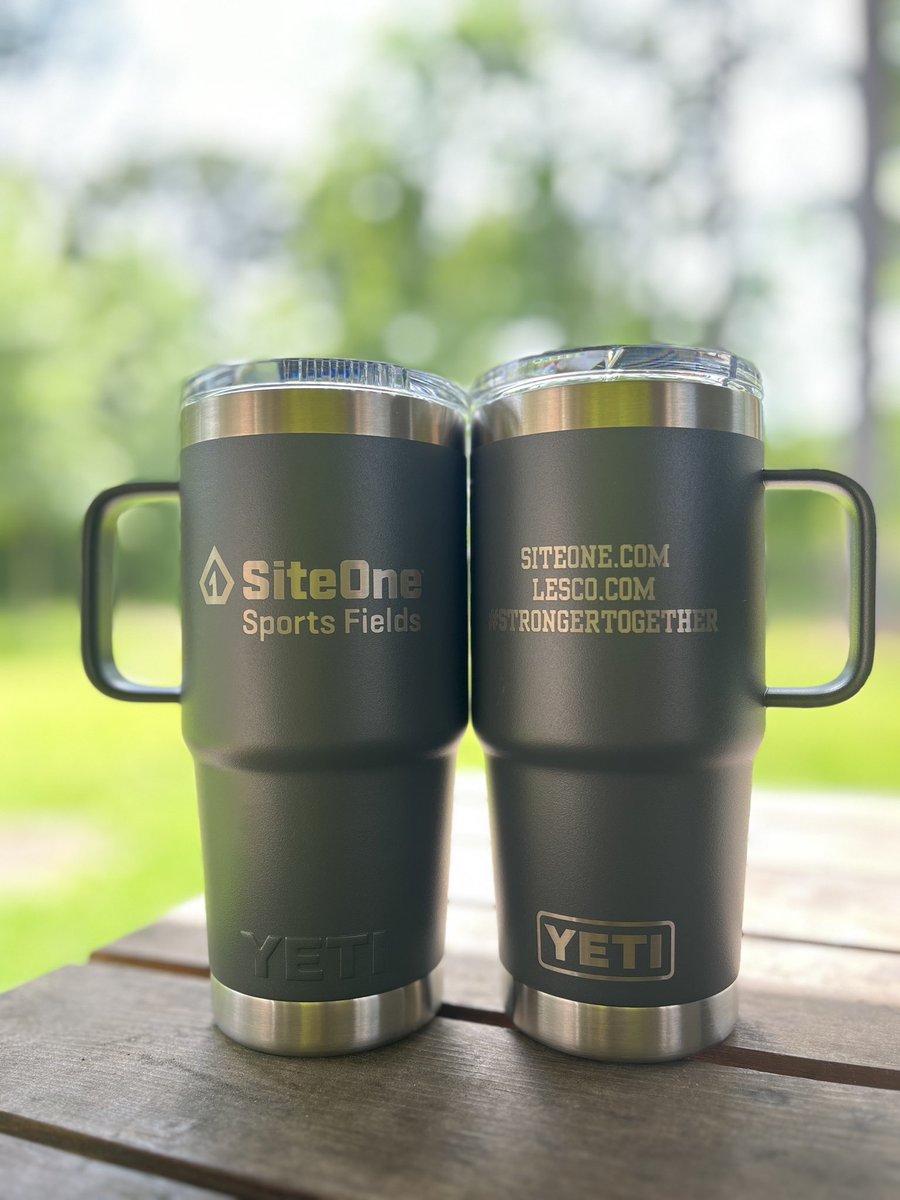 Who wants a SiteOne Sports Field custom engraved <a href="/YETICoolers/">YETI</a> mug?  RETWEET and LIKE this post showing us what product you’re using from <a href="/SiteOneSupply/">SiteOne Landscape Supply</a>. Winner selected on May 3rd. SiteOne.com. Lesco.com  #StrongerTogether