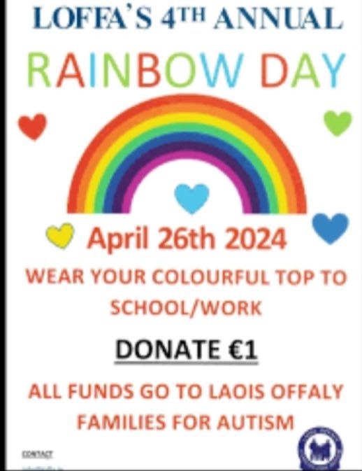 Students at CNC celebrated Neurodiversity last week. Junior Cycle students received a presentation on what it means to be neurodiverse. The school also participated in LOFFAs Rainbow Day. Over €240 was raised. Well done to all involved #community