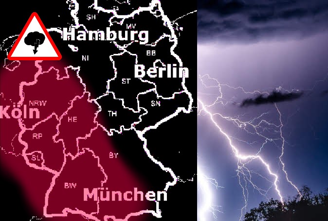 In den nächsten Tagen im Westen/Südwesten teils kräftige Schauer und #Gewitter!
Besonders am Mi./Do. örtlich #Unwetter durch #Starkregen/Hagel!
⚠️🟥🌩️⛈️🌦️