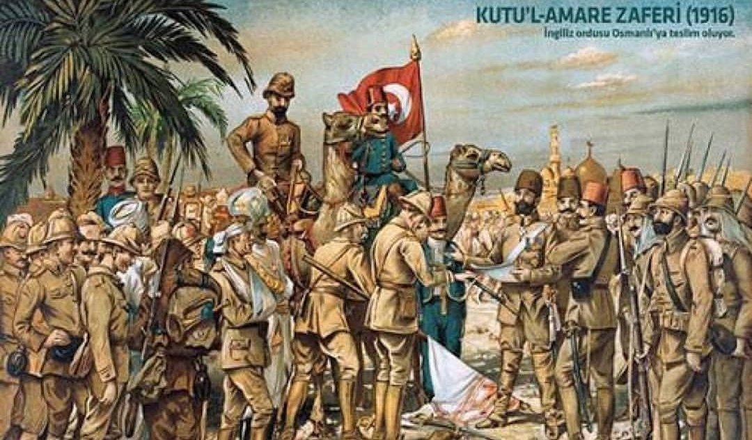 Kut'ül Amare zaferimiz kulu olsun! 29 Nisan 1916'da Osmanlı Ordusu'nun Irak’ın Kut bölgesinde İngilizlere karşı kazandığı büyük bir zaferidir. Kut'ül Amare’de 13.000 İngiliz askeri ile 13 general 481 subay esir alınmış ve 40 bin İngiliz askeri öldürülmüştür.