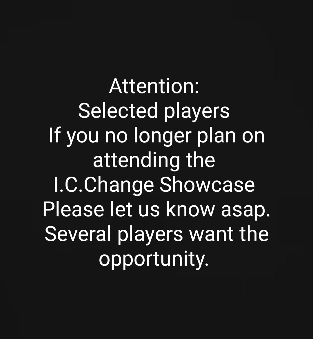 PLEASE LET US KNOW ASAP IF YOU CAN'T ATTEND THE #ICCHANGESHOWCASE #COSTFREE #NORTHEASTOHIO #BASKETBALLSHOWCASE BECAUSE THE TEAMS ARE SELECTED AND SEVERAL PEOPLE WANT YOUR SPOT. #BIGGERTHANBASKETBALL #SHARE