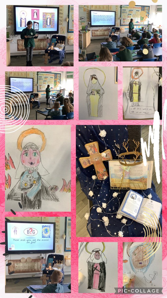 #sjsbclass7 planned a worship this morning to celebrate #StCatherineofSiena. They carefully selected scripture and took time to reflect on their big question on how the will set the world on fire 🔥🔥 @StJosephStBede #sjsbclm #sjsbworship