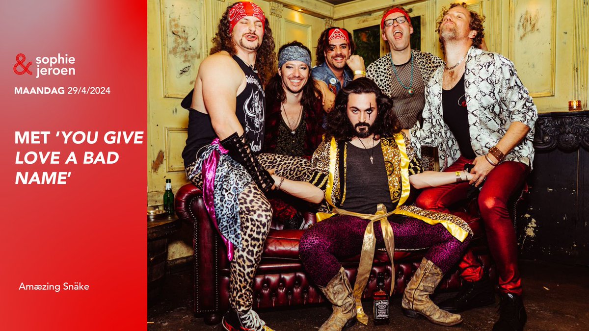Na een tafel over Bon Jovi kunnen we natuurlijk niet anders dan de avond muzikaal afsluiten. Joël Broekaerts neemt zijn glamrock band Amæzing Snäke mee om onze studio van een beetje Bon Jovi te voorzien! #SophieEnJeroen
