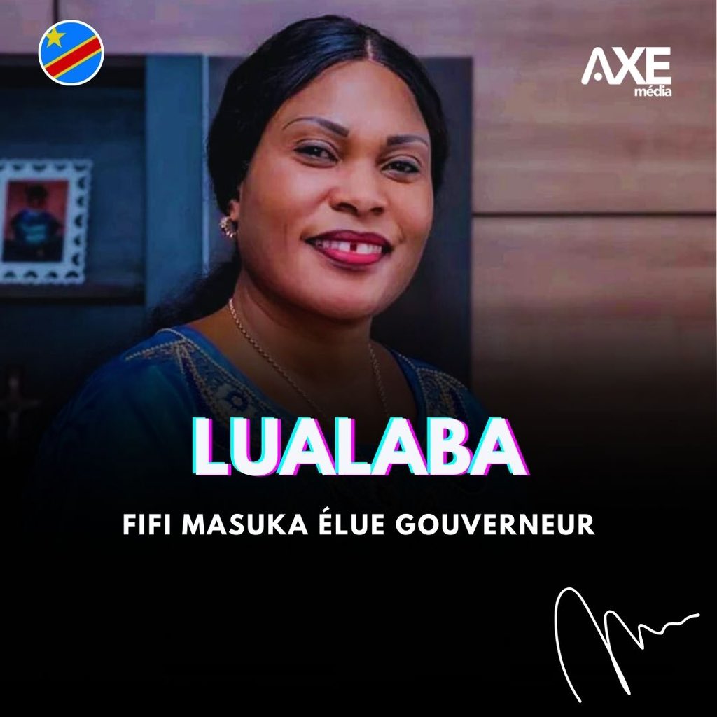 Fifi Masuka élue sans surprise gouverneur du Lualaba.
#AXEmedia 🗳️