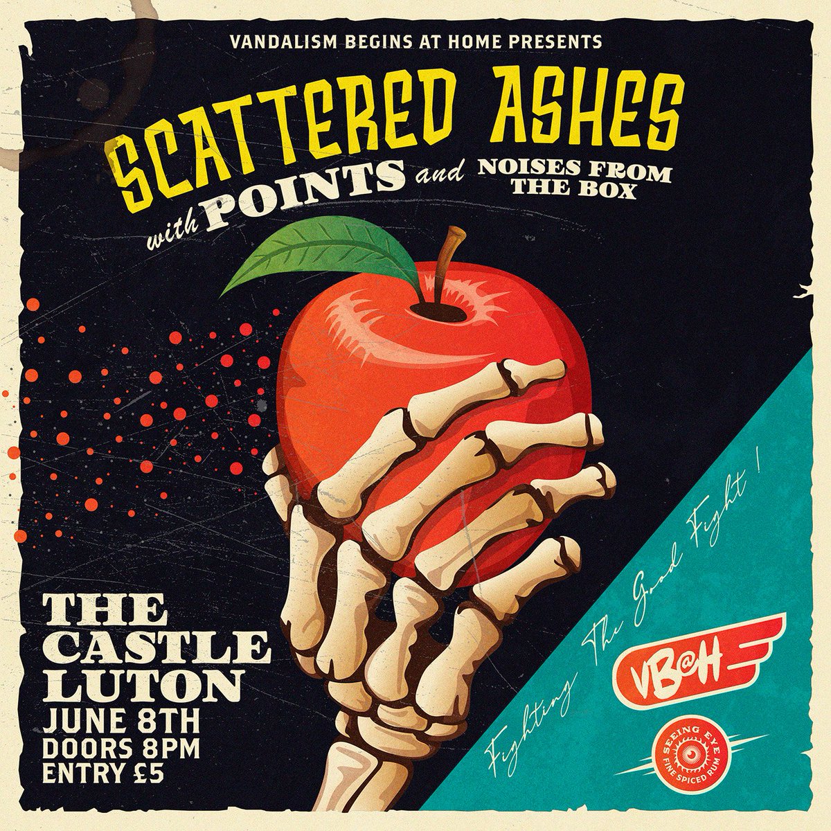 NEW GIG! We are delighted to announce the return of the mighty @SCATTEREDASHES1 - the hotly tipped post-punkers will be gracing @TheCastleLive on 8th June with support from the brilliant POINTS & NOISES FROM THE BOX £5 on the door from 8pm See you down the front! VBAH 💀✊🖤