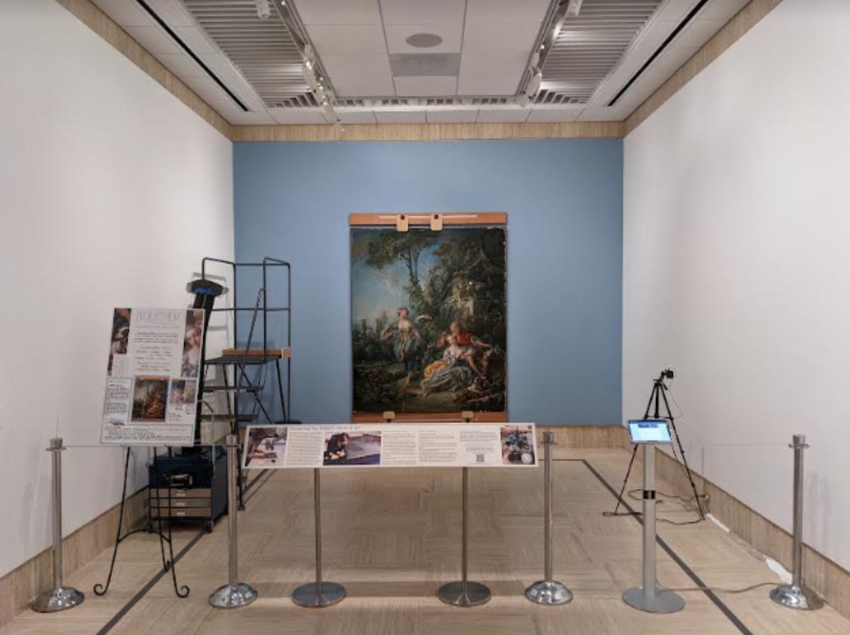 For the past five months, the museum’s 18th-century painting, Lovers in a Park, by Rococo artist François Boucher, has been undergoing a transformation by a team of expert conservators. #Art #ArtRestoration bit.ly/4aMvBNG