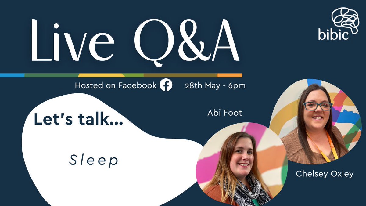 Join us for our next Q&A on 28th May @ 6pm! Our Developmental Therapists Abi and Chelsey will be talking all things sleep. Want to know more about improving sleep? Join us live on Facebook to ask your questions.