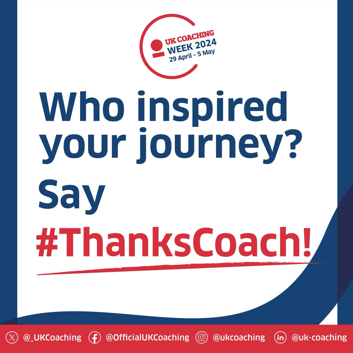 29th April-5th May is UK Coaching Week! 🙌 Do you have a coach who’s inspired you, who’s encouraged you, who’s supported you at events and competitions? We’d love for you to share your messages of thanks in the comments. #ThsnksCoach Find out more: ukcoaching.org/coaching-week