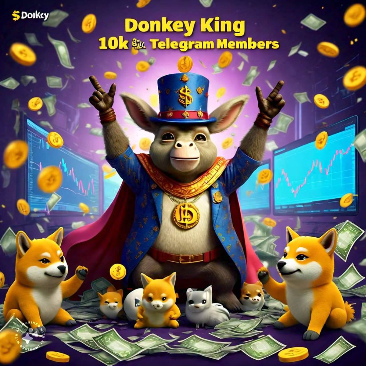 Donkey King $DOKY: Where silliness meets crypto innovation! 🌟 Join the #DokyKingArmy and experience the joy of being part of a vibrant meme coin community. #NoPresale #CoinMarketCap #CEX