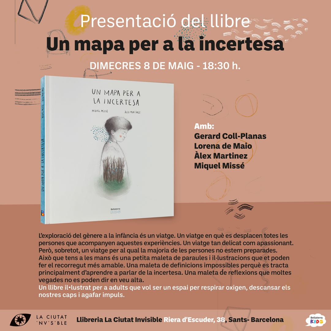 [DIMECRES 8/5 · 18:30] Presentarem 'Un mapa per a la incertesa', publicat per @Bellaterra_ed, amb els seus autors #MiquelMissé i #ÁlexMartínez, acompanyats per #GerardCollPlanas i #LorenadeMaio! Ho farem al pati de @lacomunalsants, us hi esperem!