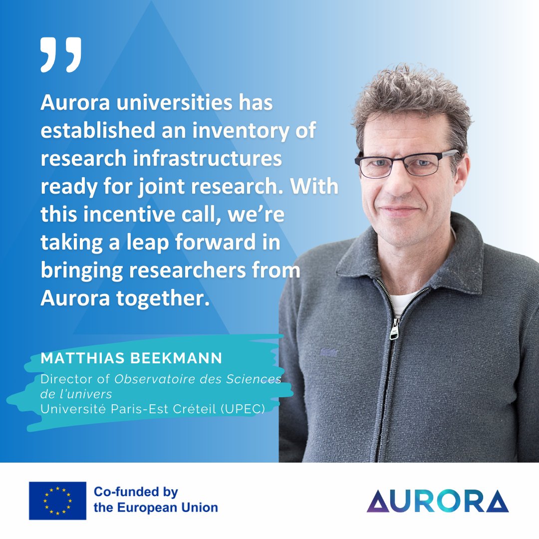 📈 Building on the 1st phase of #AuroraUniversities, this #CallForResearch aims to foster #research excellence and collaboration through shared values and practices.
💬 w/ Matthias Beekmann @UPECactus. 

More 👉🏼 i.mtr.cool/bizfopmfxp #Aurora2030 #ResearchAndInnovation