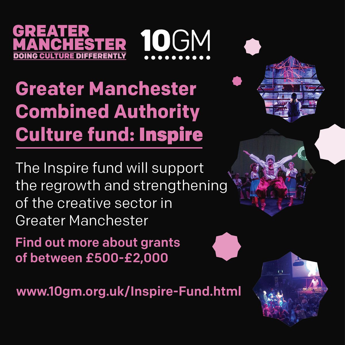 Calling all Manchester-based small creative arts organisations, freelance artists, creatives, musicians and performers. Round 2 of the @GM_Culture Inspire Fund is now open for applications. Application info here: 10gm.org.uk/Inspire-Fund.h…