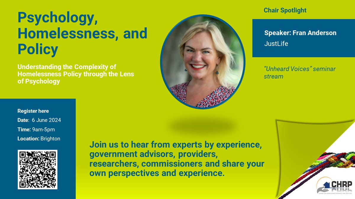 Still time to book! 'Join this session if you are a system disruptor and want to join the movement to challenge the hierarchy of knowledge.' Read more: linkedin.com/feed/update/ur… #psychology #homelessness @CHRPHomeless @JenTarabay @nick_maguire5 @francescabright @SotonPsych