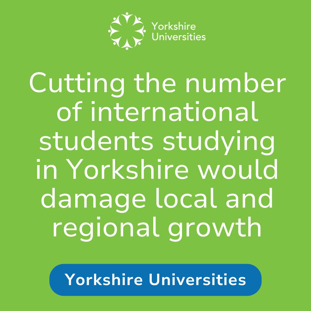 @YorkshireUnis believes that cutting the number of international students studying in Yorkshire would damage local and regional growth 🔎Read the International HE Statement here: bit.ly/3JBoYC2 and more in, YU Chair, @KBryanYorkSJU's YP feature: bit.ly/4bhEaQO