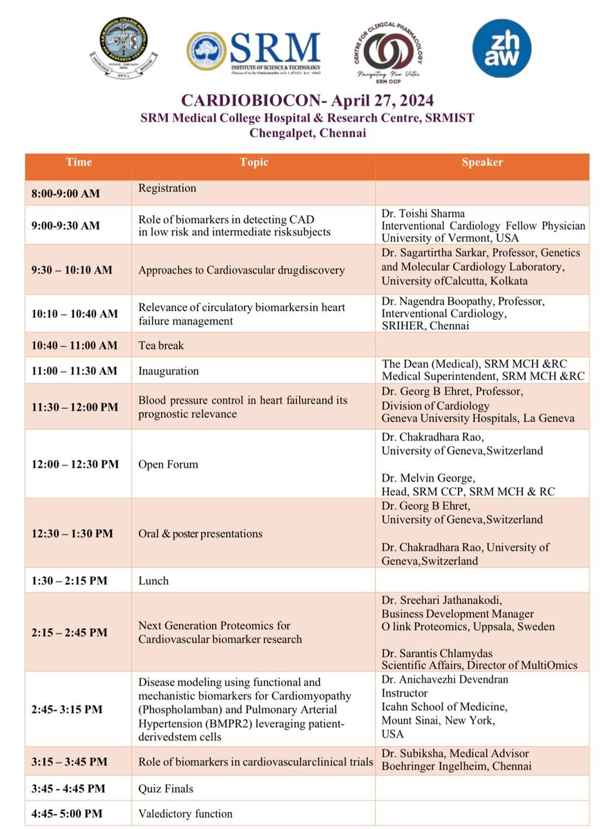 Honoured to have presented the opening lecture at #CARDIOBIOCON on the vital role of biomarkers in detecting CAD in low and intermediate-risk patients at SRM Medical College, Chennai. 

#Cardiology #srmuniversity #Chennai #cardiobiocon2024 #biomarkerconference #HeartHealth