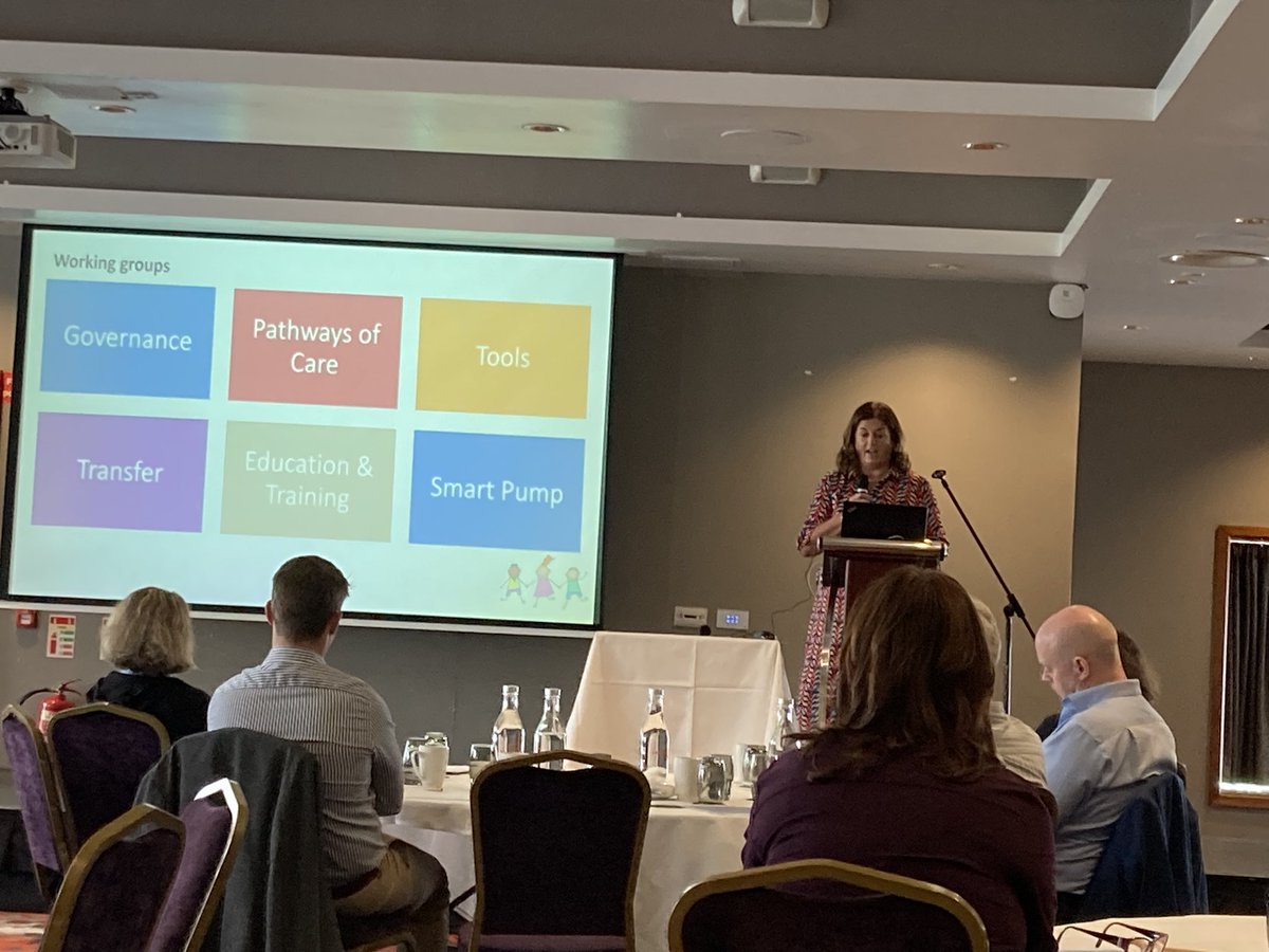 Siobhan Horkan presenting the Saolta Critically ill & injured child group project - a network approach using key working groups to implement and where the child & family are central to decision making. @siobhanmh @bernie_biesty @cathcorbett