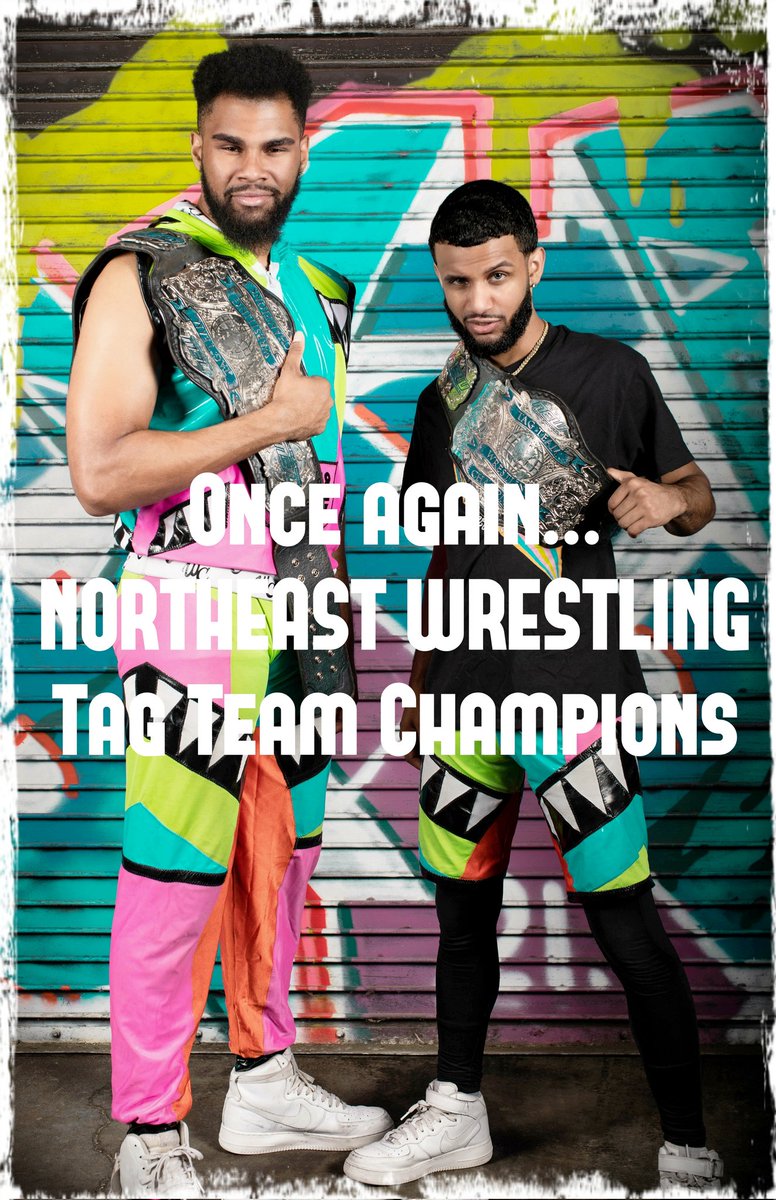 You didn't stop by for new pics, so I had to use an old one (I'll forgive ya this time...) - but they are once again the @newwrestling1 TAG TEAM championship. @WavesandCurlstt !!