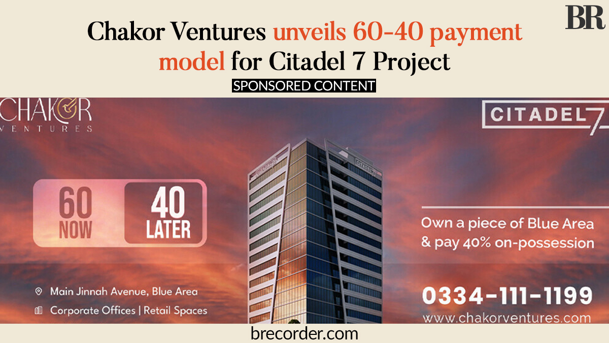 SPONSORED CONTENT: Chakor Ventures, a leading name in Pakistan’s real estate industry, is proud to introduce an unprecedented payment model for its flagship commercial project, Citadel 7. With the unveiling of the groundbreaking “60-40 Payment Model,” Chakor Ventures aims to…