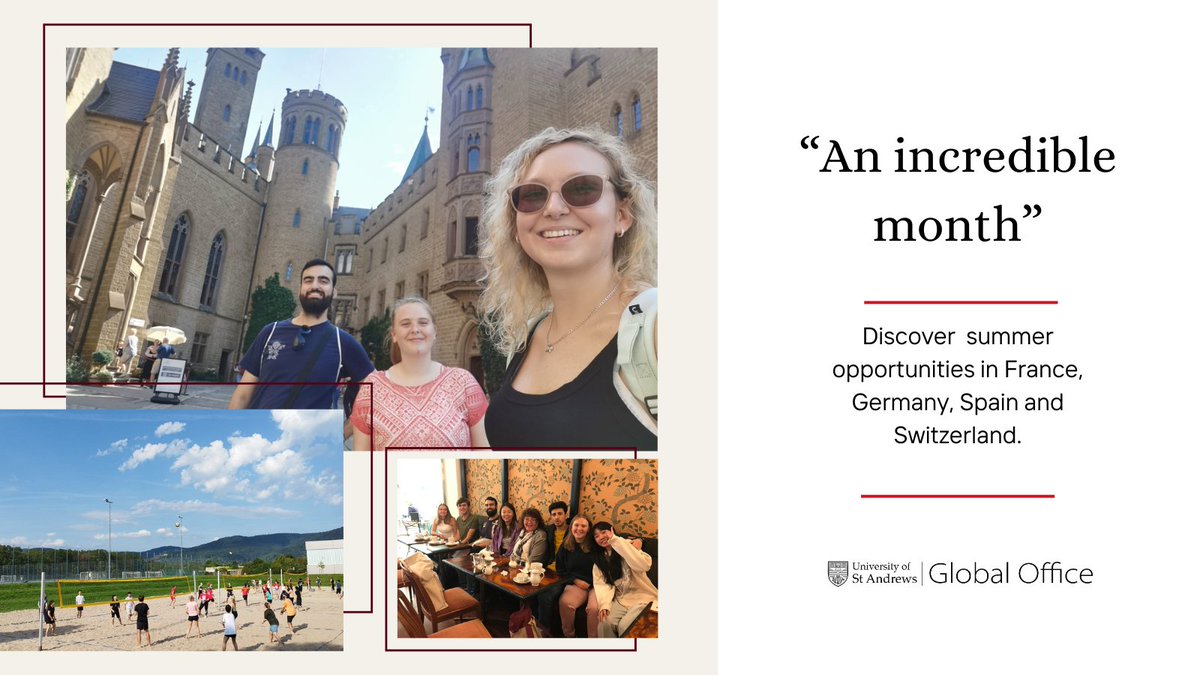Lucy is a @StAndrewsChem and @PhysAstroStAnd student, who spent a month learning German @UniHeidelberg. Find out more about Lucy's incredible month in Heidelberg, and how to apply for our summer opportunities for undergraduates: studyabroad.wp.st-andrews.ac.uk/2024/04/29/an-…
