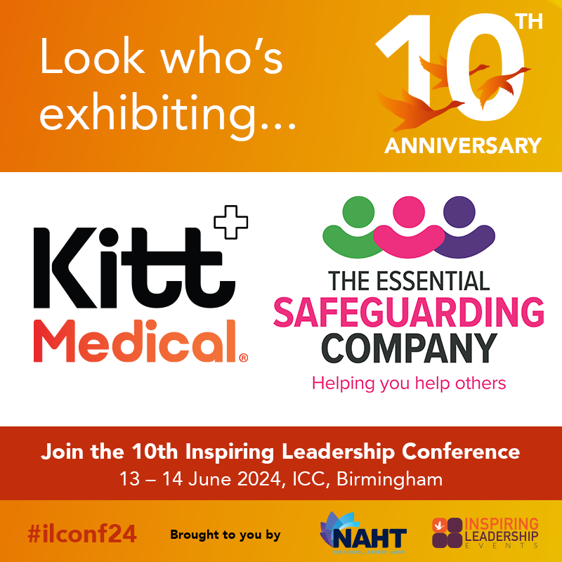 Look who’s exhibiting at the tenth Inspiring Leadership Conference, @kittmedical and The Essential Safeguarding Company.

Don't miss out, book now: bit.ly/3MVxXjA #schoolleaders #headteachers #education #leadership #ilconf24