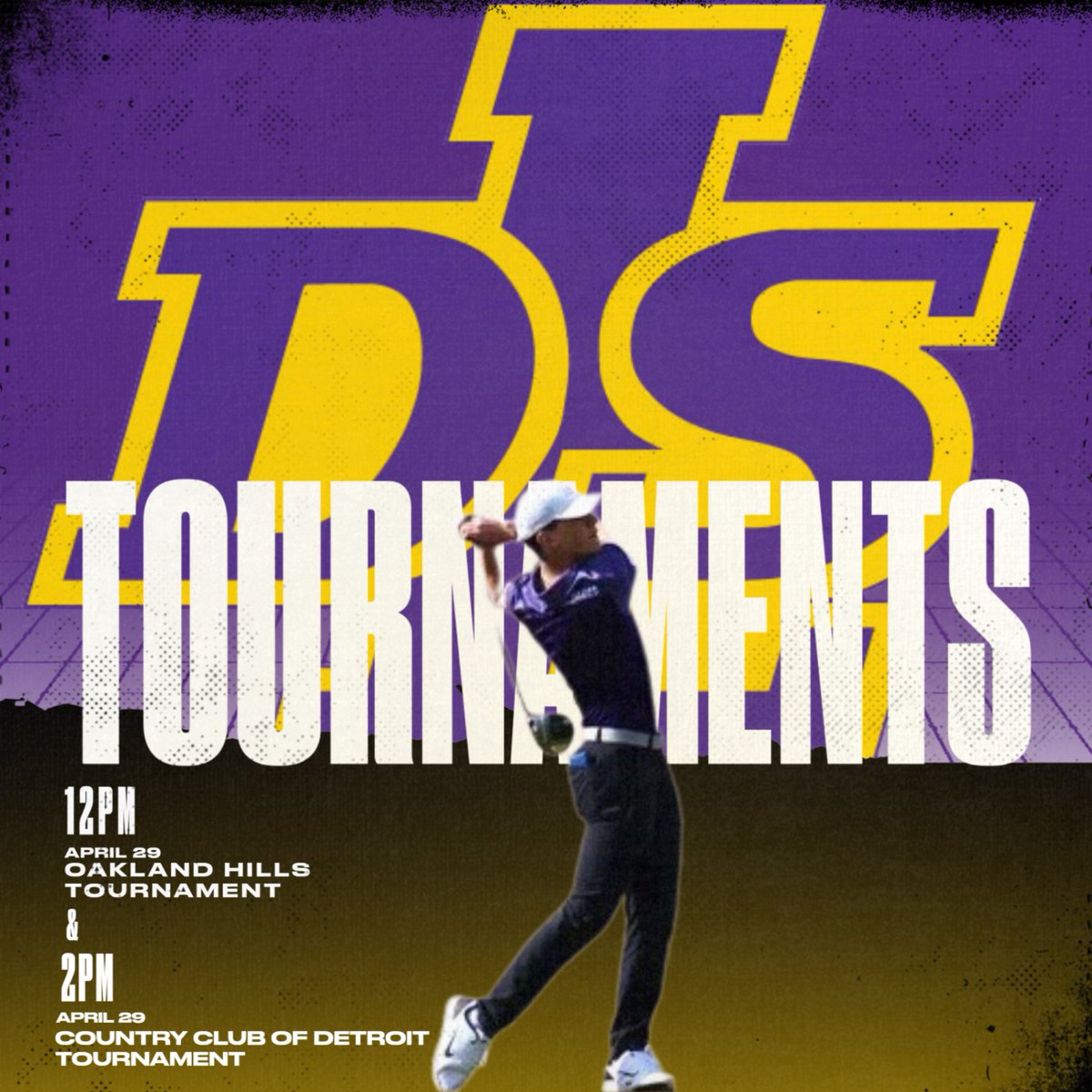 DLS Varsity Golf plays in two tournaments today, April 29: 12PM, Oakland HIlls Tournament, and 2PM, Country Club of Detroit Tournament. Good luck, Pilots! #PilotPride