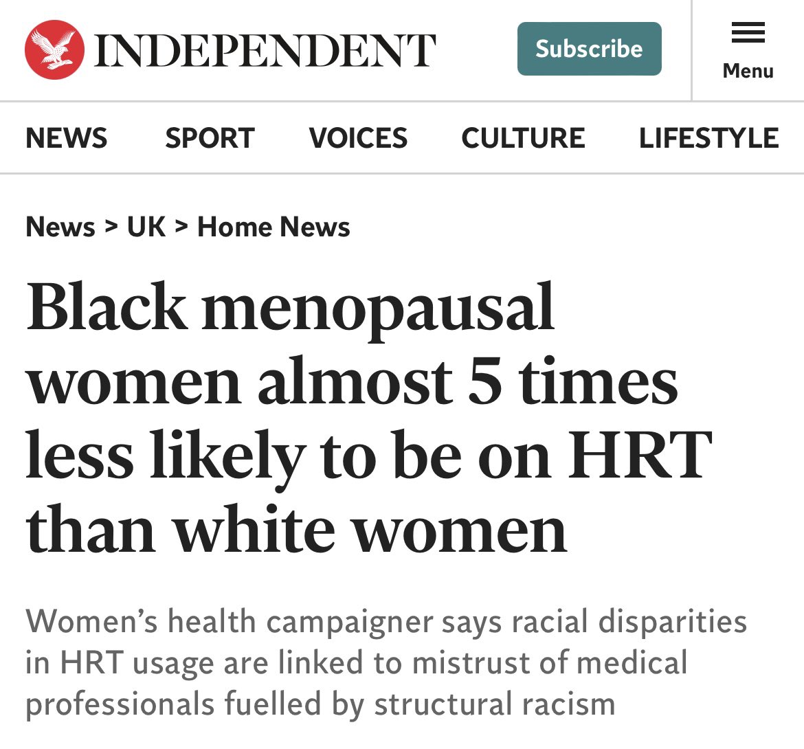 An important article highlighting just how much more there is to do to improve care for ALL women... independent.co.uk/news/uk/home-n…