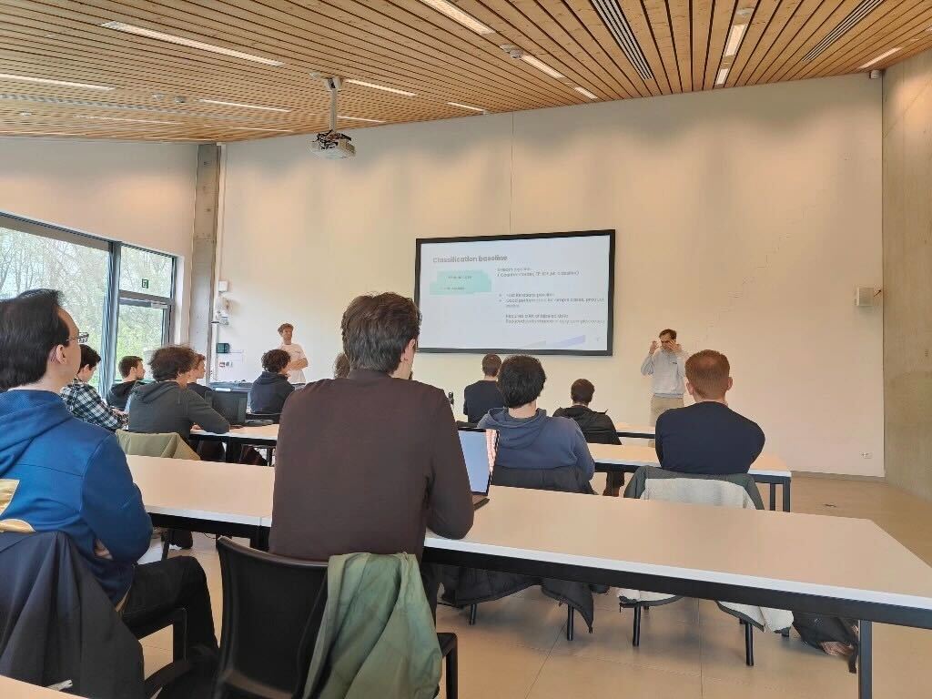 NLP Guest Lecture at Ghent University.

Last week, we delivered an NLP course for future Computer Scientists (and team members of Tekst? We are hiring 😎).

If you haven't registered yet for our next event:
On May 2nd, we're organizing the 23rd NLP meetup—be sure to join us!