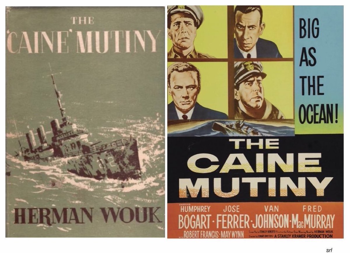 1:20pm TODAY on @Film4     👉joint #TVFilmOfTheDay

The 1954 film🎥 “The Caine Mutiny” directed by #EdwardDmytryk from a screenplay by #StanleyRoberts

 Based on #HermanWouk’s 1951 novel📖

 #HumphreyBogart #JoséFerrer #VanJohnson #FredMacMurray