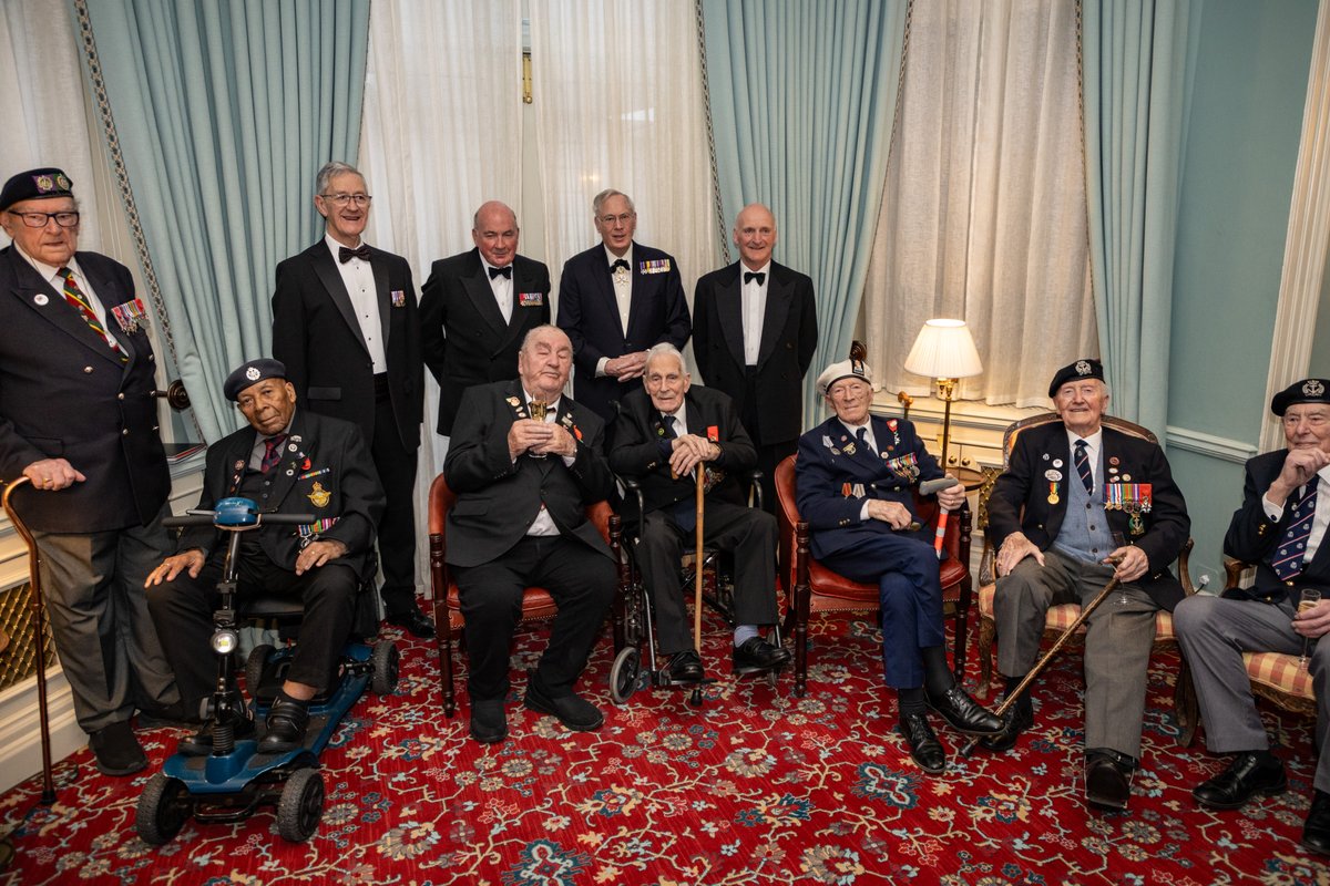 On Friday, Seven Normandy Veterans joined HRH The Duke of Gloucester, Lord Richard Dannatt, Viscount Henry Montgomery, and Chair of The Spirit of Normandy Trust, Richard Palusinski for a 'Bon Voyage' dinner at Cavalry and Guards Club in London. #DDay80