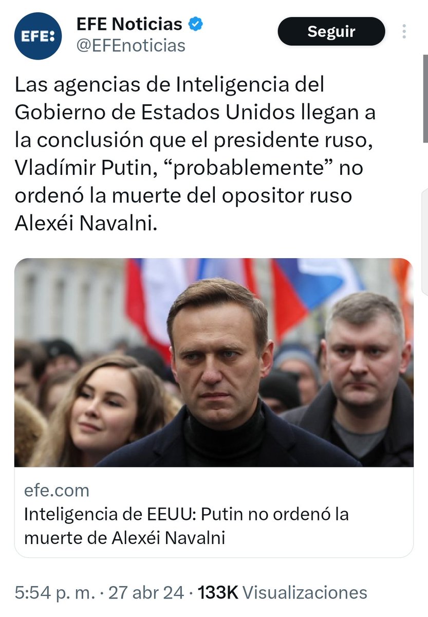 'Probablemente', dicen las basuras. Ellos saben que no. Si Navalni valía era vivo. Pero el relato empuja. Los tontos son valiosos solo vivos. Sigan sacrificandose por su amo del norte.