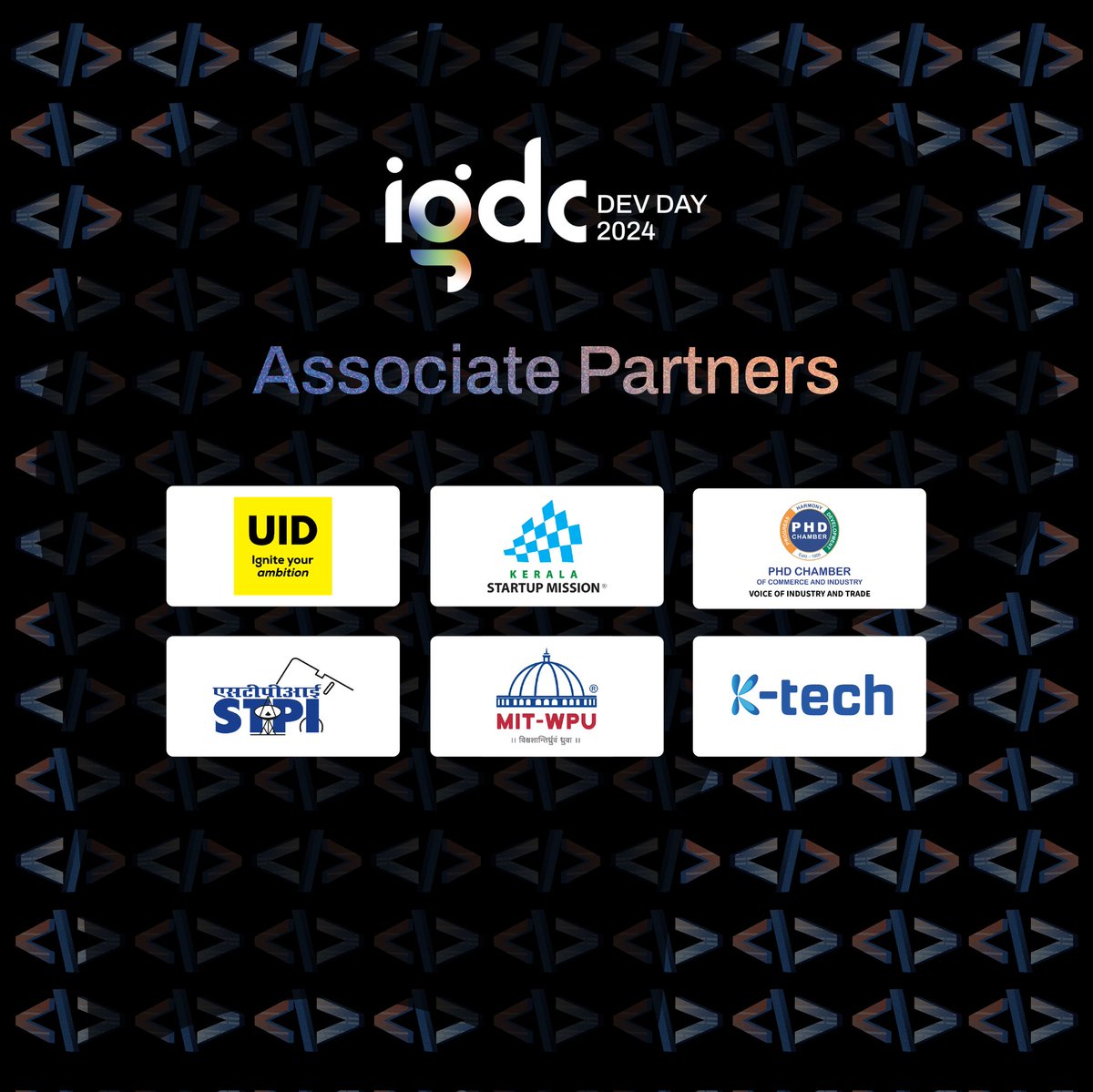 Meet our Associate Sponsors for the the upcoming developer days!

Get your tickets before they sell out 👋
indiagdc.com
#igdcdevday #igdc #gamedev