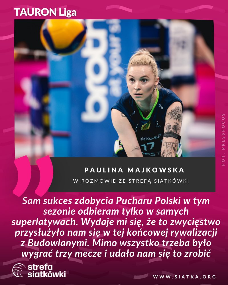 🎙️ Paulina Majkowska w rozmowie z @KrzysztofSarnaa 🔹 o ogromnym sukcesie 🔹 o zmianach w życiu zawodniczki 🔹 o lepszych i gorszych chwilach w sezonie 📲 cała rozmowa: siatka.org/pokaz/wywiad-z… @bksbielskopl #TauronLiga