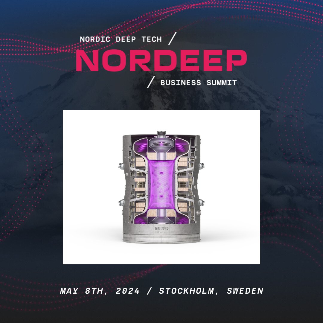👀Did you know? Nuclear fusion could be our planet's sustainable energy solution!🌱Novatron Fusion Group AB is revolutionizing fusion technology to fast-track commercial fusion power. 
🌟Meet them at NORDEEP May 8th, Tickets: nordeep.com/stockholm-tick… #deeptech #startups