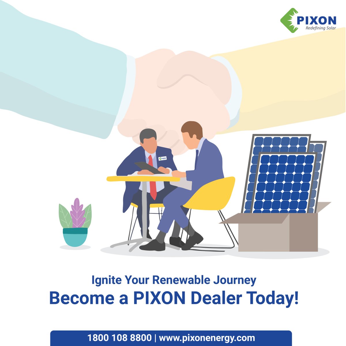 Elevate your business game with PIXON!
Join us as a #dealer and be at the forefront of technology.

Apply Now. 

#pixonsolar #solarpower #renewableenergy #modulemanufacturer #solarmodules #solarpanels #solarenergy #partner #collaboration