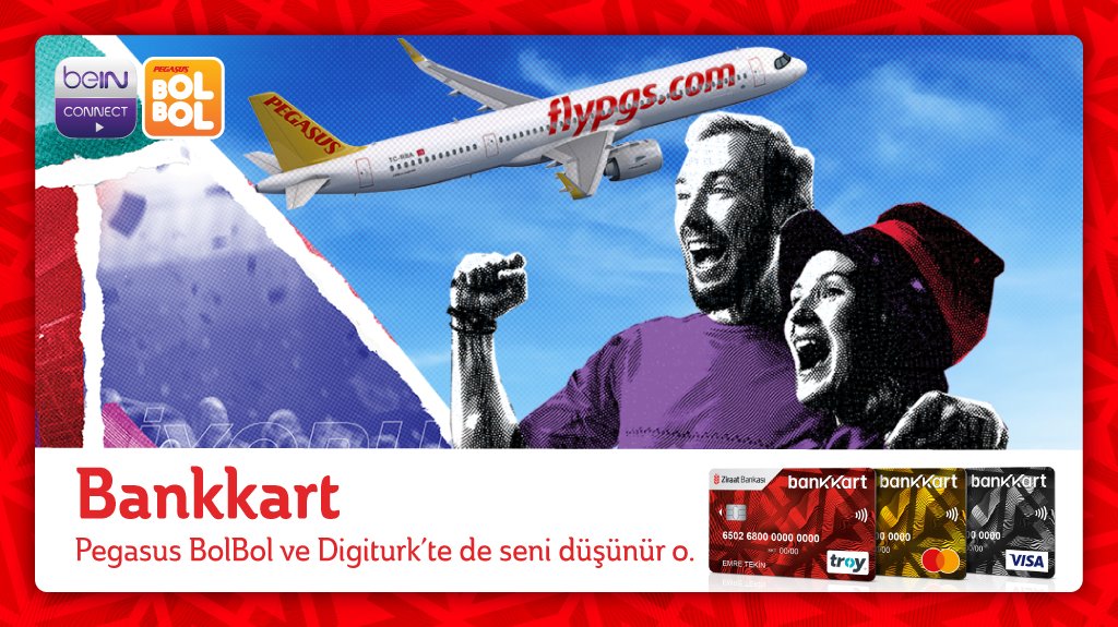 Bankkart
Pegasus BolBol ve Digiturk’te de seni düşünür o.
31 Mayıs 2024 tarihine kadar Bankkart’ınız ile Pegasus’tan tek seferde yapacağınız ilk 10.000 TL ve üzeri alışverişinize 3 Ocak 2025 tarihine kadar geçerli Digiturk Sporun Yıldızı Paketi; ikinci 10.000 TL ve üzeri