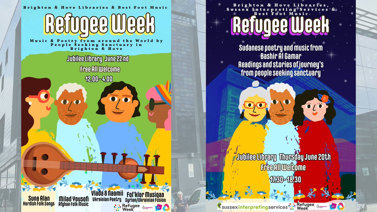 bestfootmusic.net/post/refugeewe… 2 collaborative community events coming up for #RefugeeWeek with @BHLibraries . Line up details in the link.