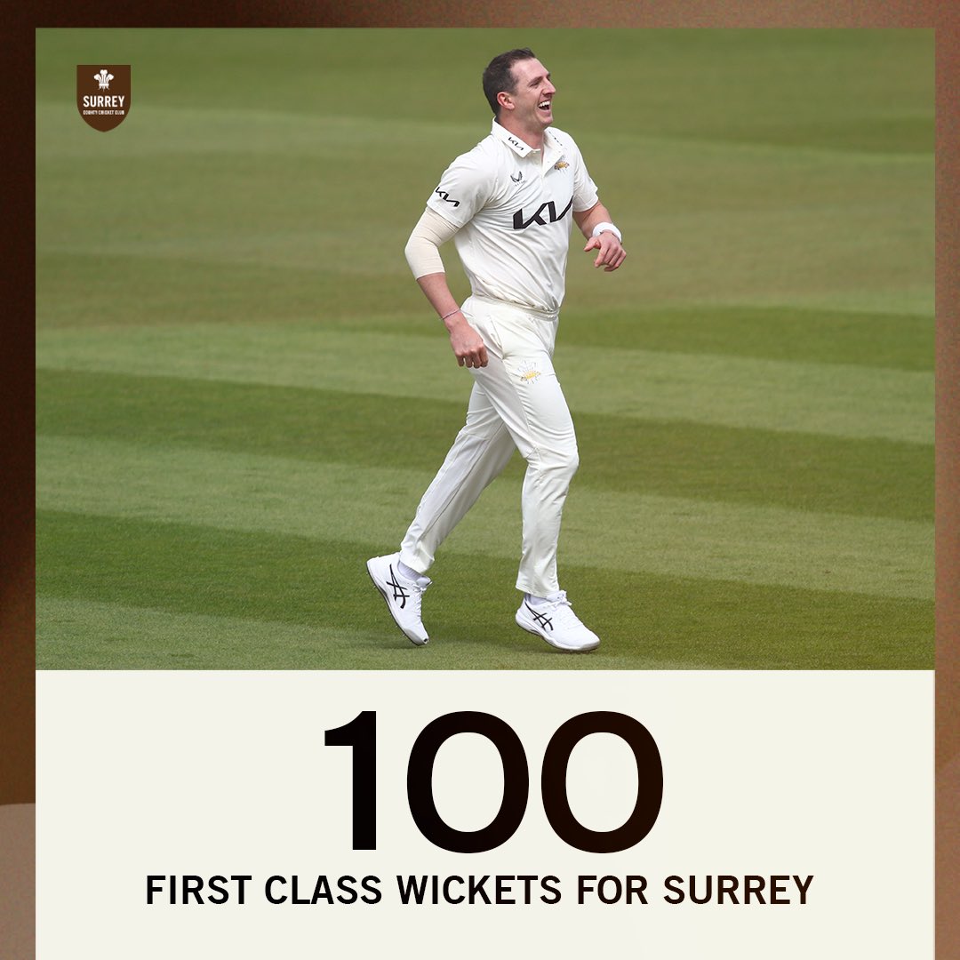 Congratulations, Dan Worrall! 🙌 The only Surrey bowler with 100+ wickets at a better average in the 21st century for Surrey is Morne Morkel! Top class! 🫶 🤎 | #SurreyCricket