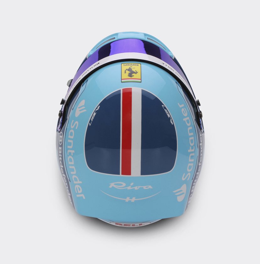 El casco que llevará Charles Leclerc en el GP de Miami 👀💙.

#F1 #F1Sprint #MiamiGP