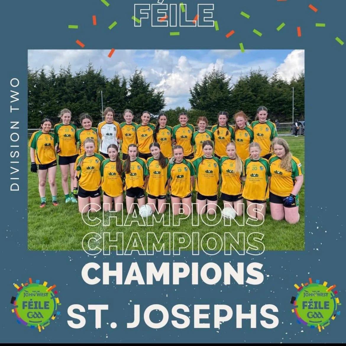 Great to see many of the u14 girls who won a Leinster A with the school representing their clubs in the Feile Competition. Congratulations to Garrycastle & St Joseph’s on their respective wins.