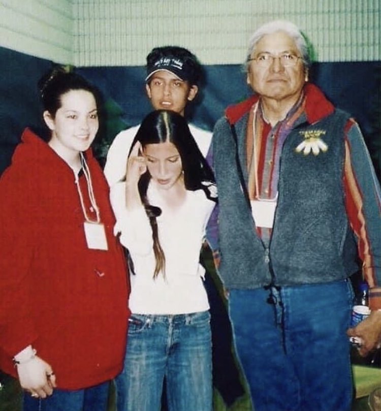 With my friend Gordon Tootoosis about 20 years ago. I was a counselor at Cumberland House Cree Nation. Gordon came to talk with our students. He was a great man and a great friend. #GordanTootoosis