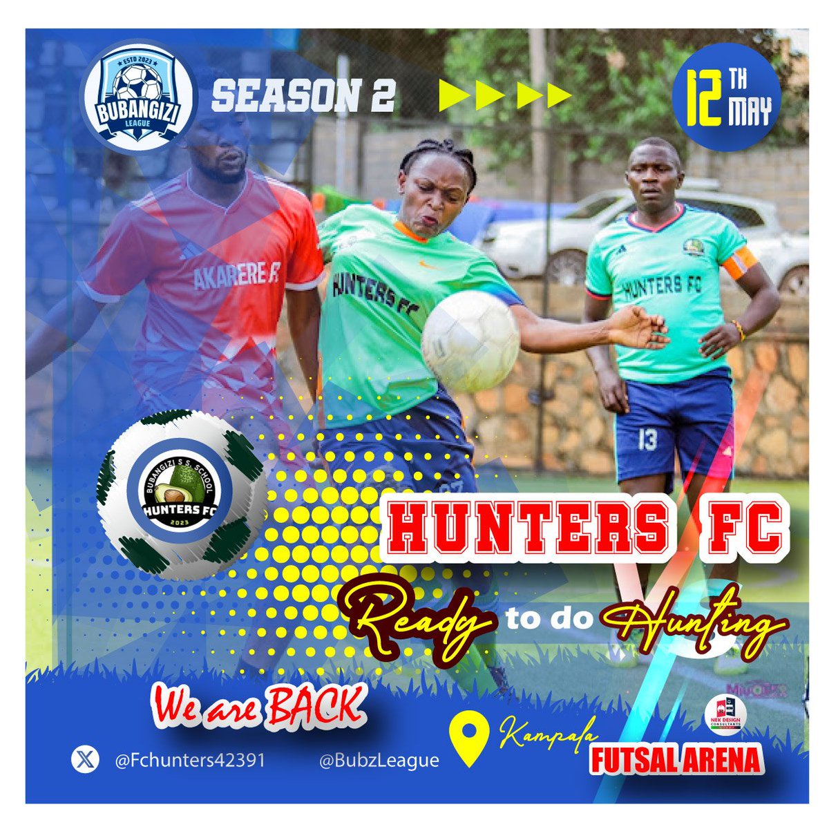 HUNTERS FC team is gearing up for the second edition of the @BUBZLEAGUE! Kicking off on the #12th,MAY 2024,Sunday! Wishing the team all the best for a fantastic SECOND EDITION @FcHunters42391 @BubzLeague @Dandukeug @Mr_Kakoba @NEKDESIGNCONSUL @ainosan256 @ApophiaMJ