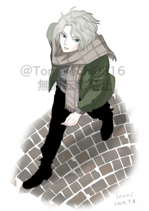「jacket plaid scarf」 illustration images(Latest)