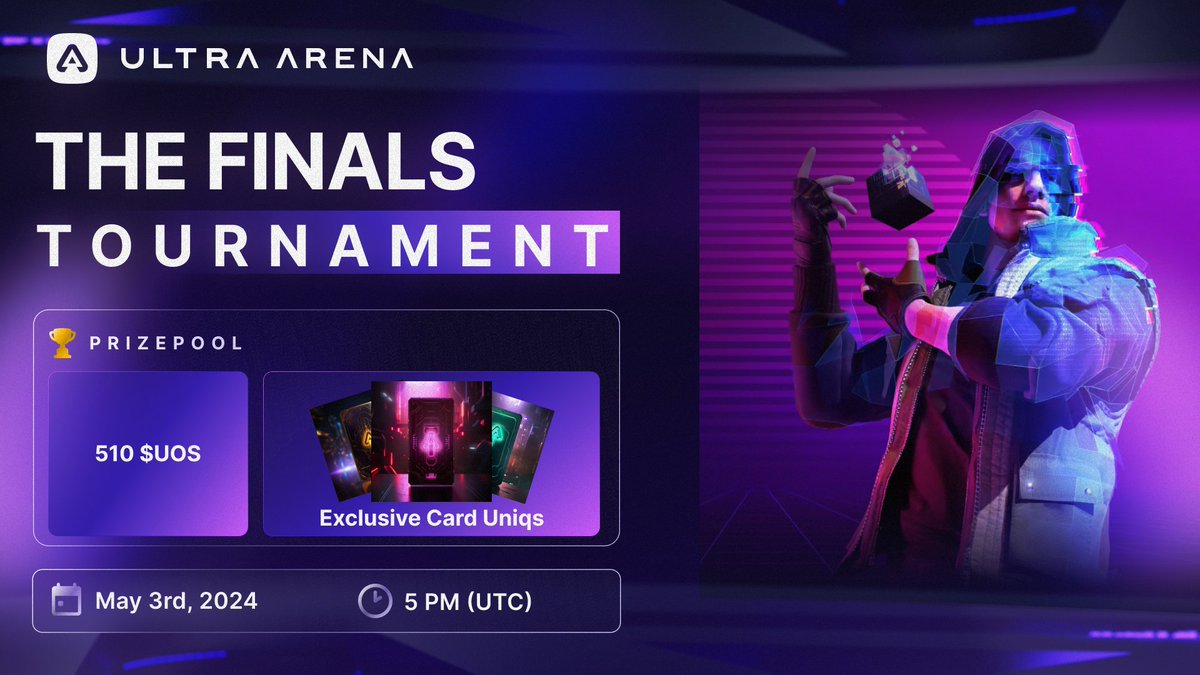 The Finals debuts on Ultra Arena! 🔫 sign up to our The Finals tournament this Friday, and take a chance on $UOS and digital collectibles prizes. #EnterTheArena now—your next victory awaits! ➡️ ultraarena.io/tournaments