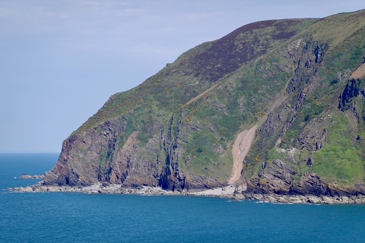 The abrupt North face of Trentishoe showing Ramsey Head & Lymcove Point #Exmoor #coastline #Northdevon #Nationalpark