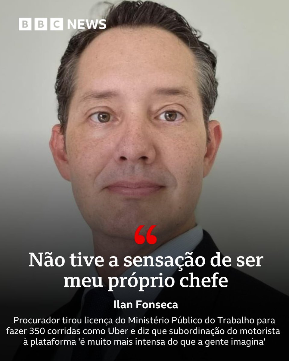 A relação do motorista de aplicativo com a plataforma é um vínculo de emprego? 

Para enxergar de outro ângulo essa questão, o procurador Ilan Fonseca tirou uma licença de quatro meses para ser motorista de Uber nas ruas de Salvador: bbc.in/3wftFyl