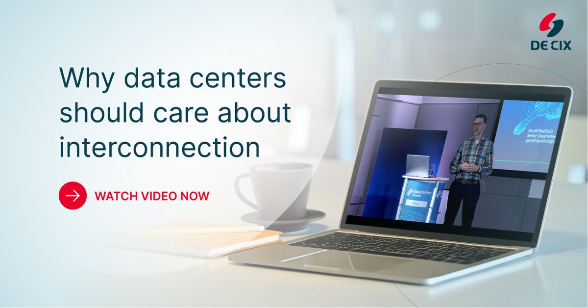 Did you miss the keynote of our colleague Gerald Buchholz at this year's @DatacenterForum Oslo? 🧐 No problem, here is the recording of his session with all the insights on #interconnection & data centers. 👨‍💻 Watch the video now: bit.ly/3UjOMHN