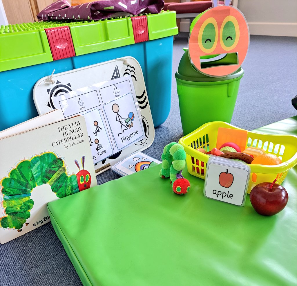 All set for @PortsmouthDSA Learn and Play communication session tomorrow! All we need now is our wonderful families! Looking forward to seeing you all tomorrow. #PortsmouthDSA #LearningThroughPlay #Literacy #EricCarle #Visual #TheVeryHungryCaterpillar 🐛🦋🍎🍐🍑🍓🥒🍦🍭🍉🧁🌭🥧🧀