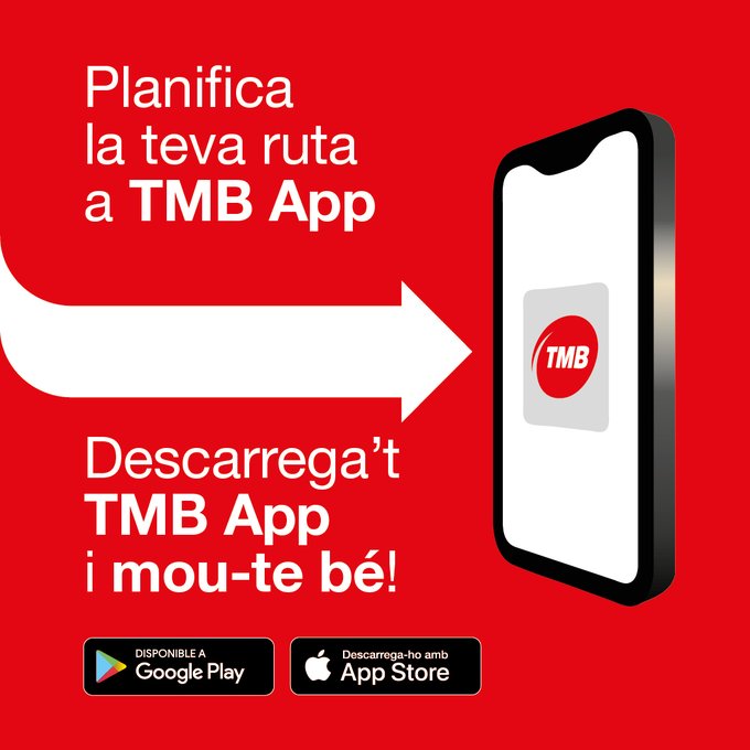 📱 Mou-te bé. Compra la #Tmobilitat a #TMBApp i planifica el teu viatge! Et proporcionem tota la informació sobre les línies de #busbcn i #metrobcn, així com eines per planificar el teu recorregut. 
🚀 Descarrega-te-la ara! 👉tmb.cat/ca/barcelona/t…