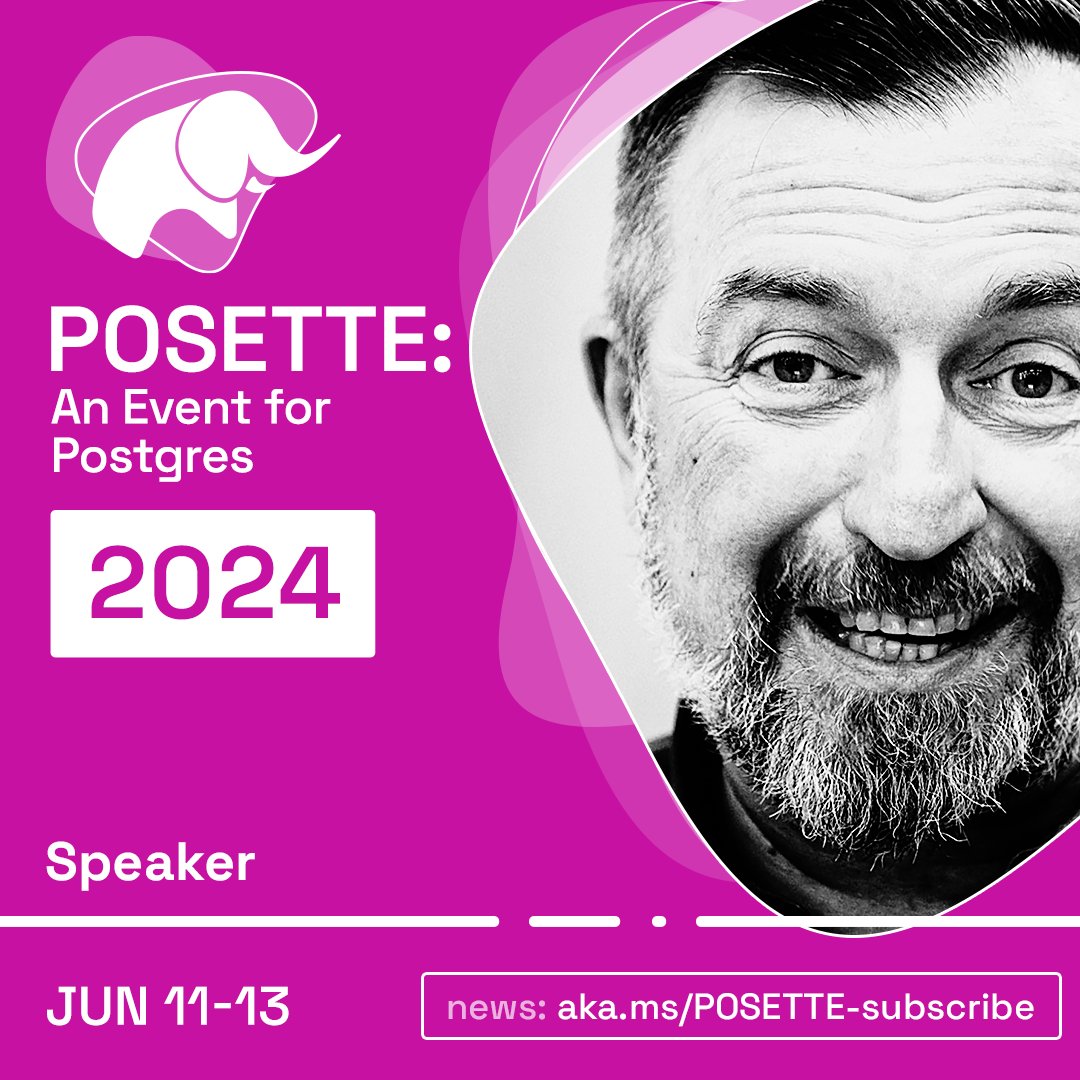 So cool. I made the cut for #PosetteConf so I'll be presenting a little session on, are you ready, Query Store in #PostgreSQL. 'Cause that's a thing.

Thanks @PosetteConf for letting me play.