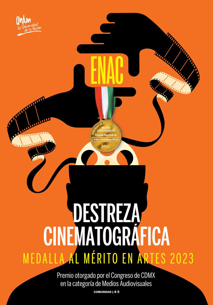 #Contraportada - @enacunam, destreza cinematográfica. Medalla al Mérito en Artes 2023. - Premio otorgado por el Congreso de CdMx en la categoría de Medios Audiovisuales. VIDEO: youtube.com/watch?v=hsSY4O… gaceta.unam.mx/la-fiesta-del-…